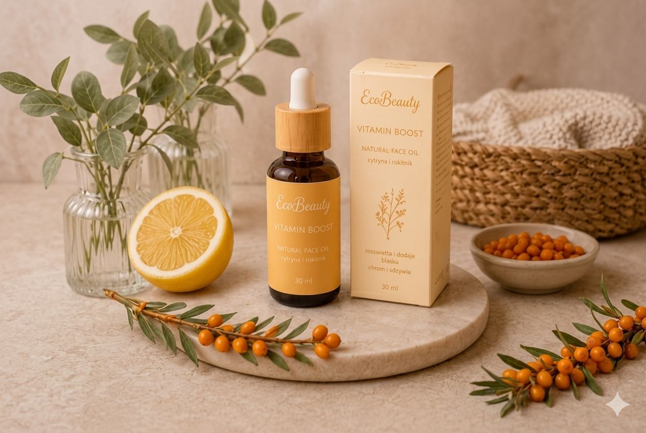EcoBeauty Vitamin Boost – Olejek do twarzy Cytryna i Rokitnik